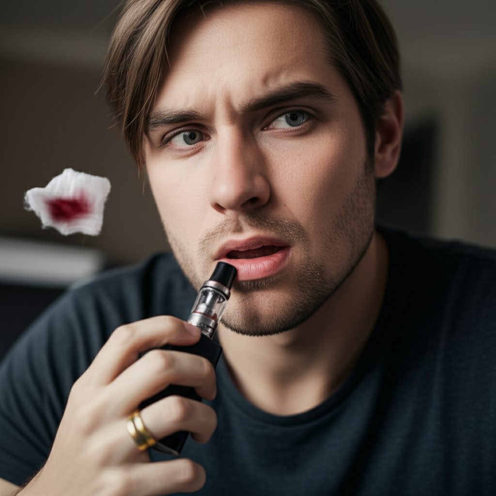 Generate a high-quality, relevant image prompt for an article about: Vaping After Tooth Extraction: